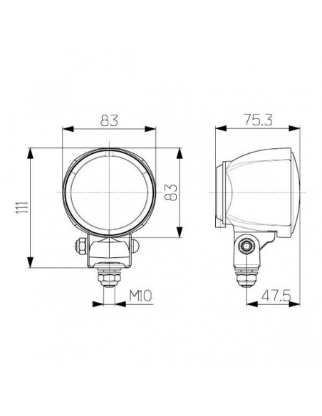 1G0996176001 - Foco Trabajo Redondo Iluminación Alrededor 12/24V 55/70W 83x111 mm.