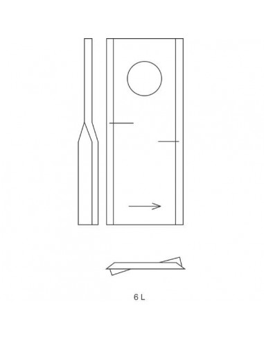 55903210GN - Kuhn Cuchilla Izquierda Adaptable 107x45 mm.