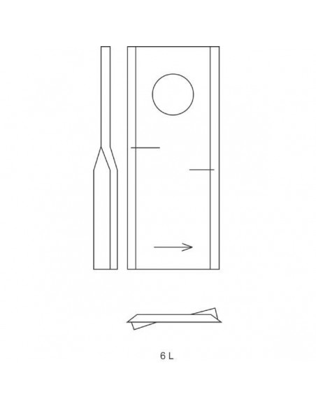 55903210GN - Kuhn Cuchilla Izquierda Adaptable 107x45 mm.
