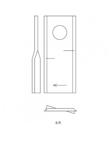 55903310GN - Kuhn Cuchilla Derecha Adaptable 107x45 mm.