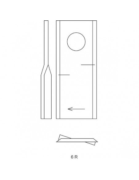 55903310GN - Kuhn Cuchilla Derecha Adaptable 107x45 mm.