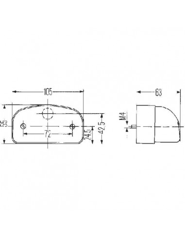 2KA001386281 - Luz de Placa 105x55x63 mm.