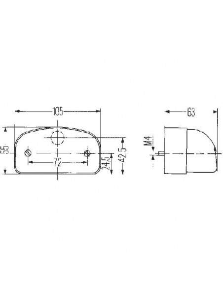2KA001386281 - Luz de Placa 105x55x63 mm.
