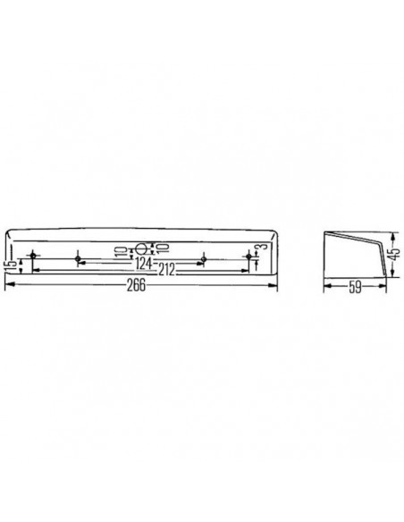 2KA004525001 - Luz de Placa con Portamatrículas 266x45x59 mm.