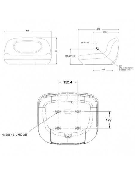 TS19500 - Asiento PVC Negro TS19500 - Asiento PVC Negro