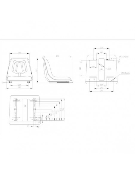 TS12000GP - Asiento de PVC 380x350 mm. TS12000GP - Asiento de PVC 380x350 mm.