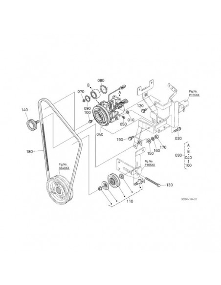 3C58197590GN - Compresor Aire Acondicionado Kubota M108S M5040 M7040 M8540 3C58197590GN - Compresor Aire Acondicionado Kubota M108S M5040 M7040 M8540