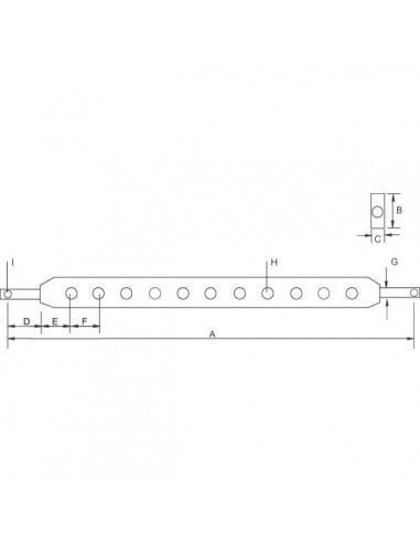 Z628961KR - Barra de Tiro Cat. 2 960 mm. 11 Agujeros