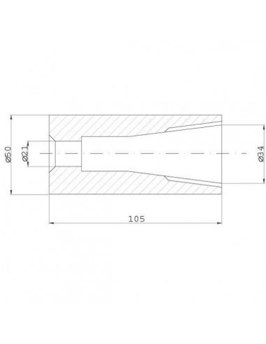 FT1008 - Casquillo Soldable Púa 110xM20x1,5 mm