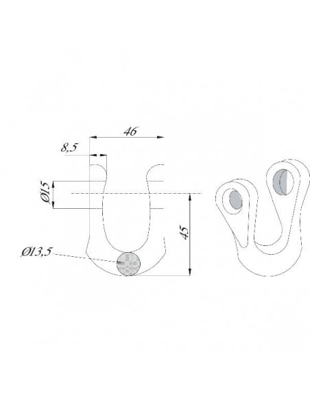 BH2900 - Grillete Bomford 46x59 mm.