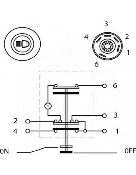 11120140PN - Interruptor Luces de Trabajo 12/24 Voltios