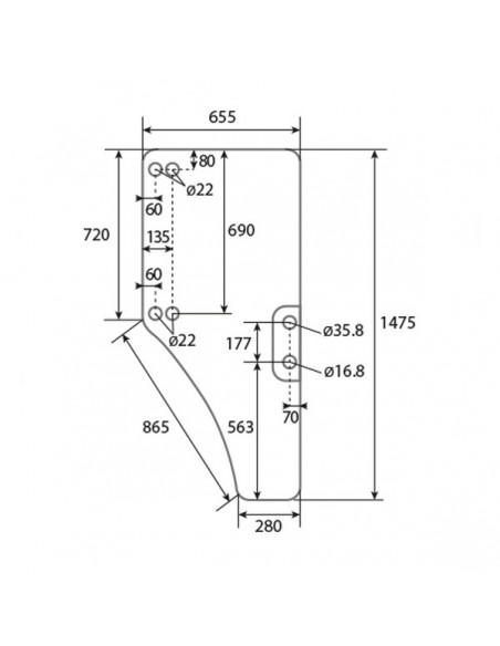 ER047313GN - John Deere Cristal Puerta Derecha Adaptable Serie 5010