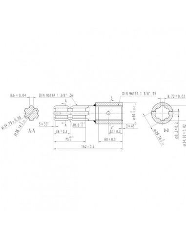 672001KR - Alargador Toma de Fuerza 1 3/8" Z-6 672001KR - Alargador Toma de Fuerza 1 3/8" Z-6