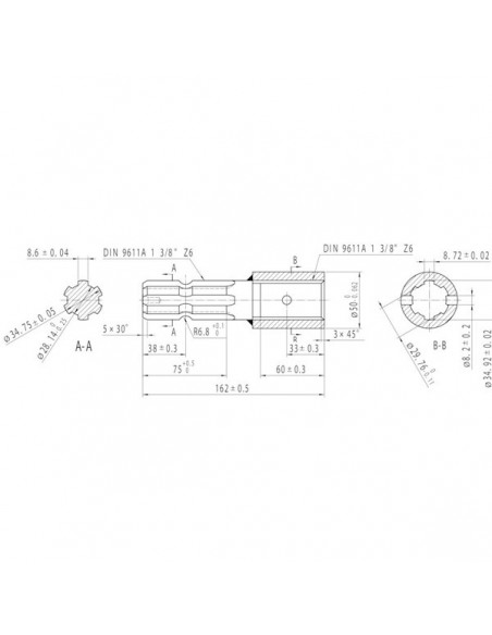 672001KR - Alargador Toma de Fuerza 1 3/8" Z-6 672001KR - Alargador Toma de Fuerza 1 3/8" Z-6