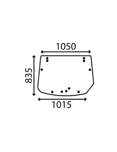 3661063M1GN - Landini Cristal Trasero Plano Tintado Adaptable Ghibli