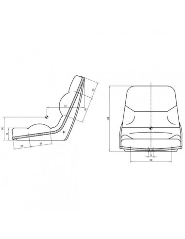 TS14000GP - Asiento PVC Negro Sin Amortiguación 470x480 mm.