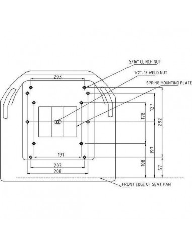 TS14000GP - Asiento PVC Negro Sin Amortiguación 470x480 mm.