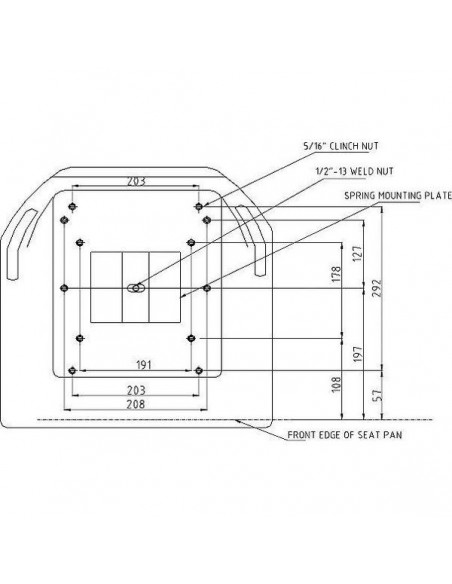 TS14000GP - Asiento PVC Negro Sin Amortiguación 470x480 mm.