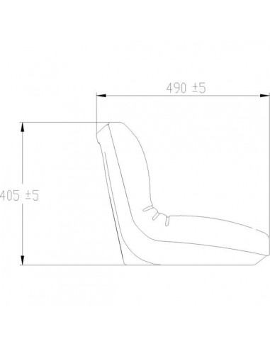 TS19110GP - Asiento PVC Negro Sin Amortiguación 490x405 mm.