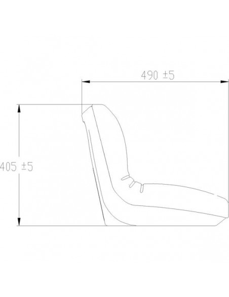 TS19110GP - Asiento PVC Negro Sin Amortiguación 490x405 mm.