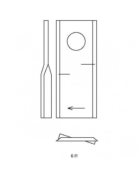 56451300GN - Kuhn Cuchilla Derecha Adaptable 122x45 mm.