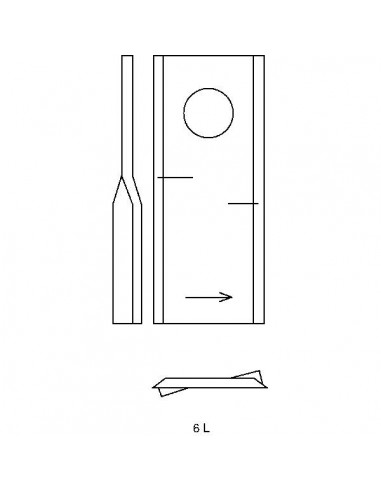 Kuhn Cuchilla Izquierda Adaptable 122x45 mm.