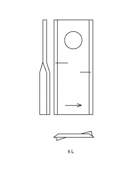Kuhn Cuchilla Izquierda Adaptable 122x45 mm.