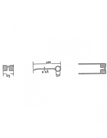 0009182380GN - Claas Muelle Pick-Up Adaptable 188x69x5,6 mm.