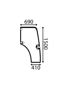 87301767GN - New Holland Cristal Puerta Derecha Adaptable
