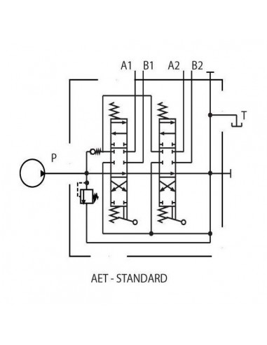 SD52001 - Distribuidor Monobloque Pala Doble Efecto 3/8" con 2 Palancas