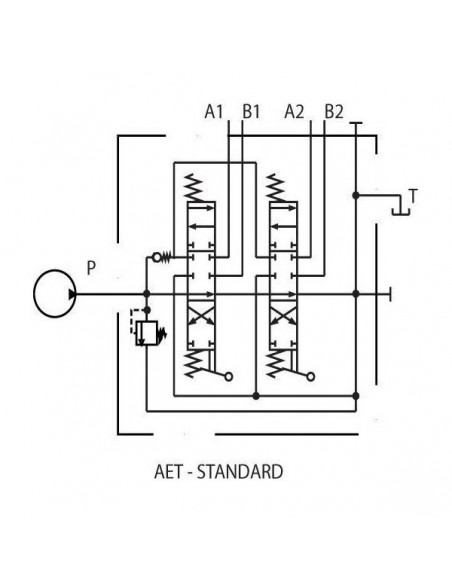 SD52001 - Distribuidor Monobloque Pala Doble Efecto 3/8" con 2 Palancas