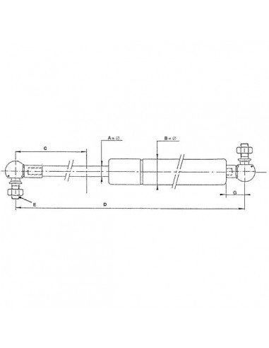 04414159GN - Deutz-Fahr Amortiguador Gas Techo Cabina Adaptable