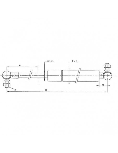 04414159GN - Deutz-Fahr Amortiguador Gas Techo Cabina Adaptable