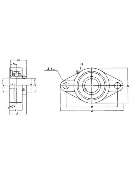 UCFL204GP - Rodamiento para Brida Ovalada Completa 113x60 mm.