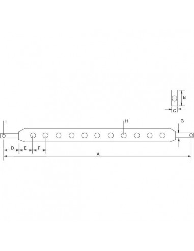 Z622540KR - Barra de Tiro 7 Agujeros Cat. 1 500 mm. Z622540KR - Barra de Tiro 7 Agujeros Cat. 1 500 mm.