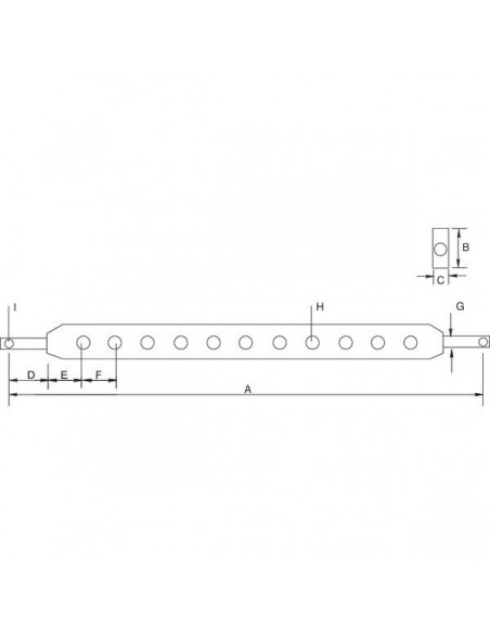Z622540KR - Barra de Tiro 7 Agujeros Cat. 1 500 mm. Z622540KR - Barra de Tiro 7 Agujeros Cat. 1 500 mm.