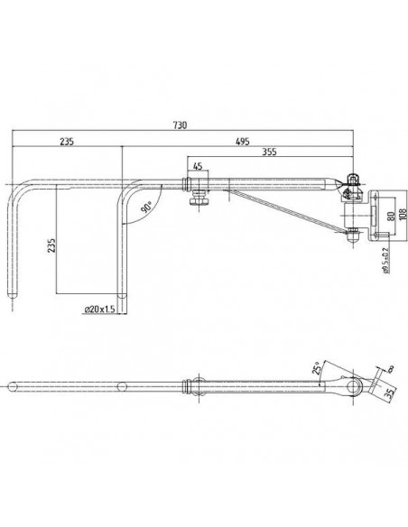 CA6395030 - Brazo Telescópico Derecho Estándar 560 - 785 mm. CA6395030 - Brazo Telescópico Derecho Estándar 560 - 785 mm.