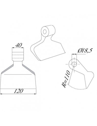 CK4420 - Martillo Omarv Adaptable Trituradora 130x120x40 mm.