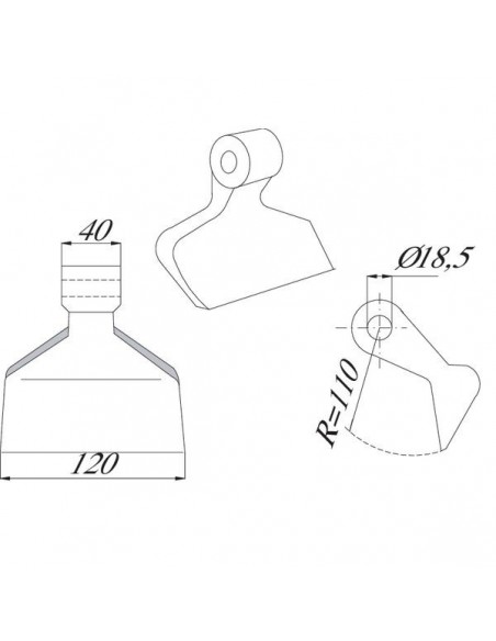 CK4420 - Martillo Omarv Adaptable Trituradora 130x120x40 mm.