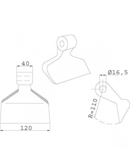 CK0930 - Martillo Agricom Adaptable Trituradora 16,5x120x40 mm. CK0930 - Martillo Agricom Adaptable Trituradora 16,5x120x40 mm.