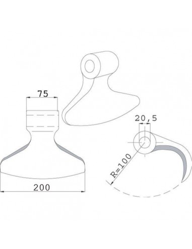 CK4705 - Martillo Perfect Adaptable Trituradora 20,5x200x74 mm. CK4705 - Martillo Perfect Adaptable Trituradora 20,5x200x74 mm.