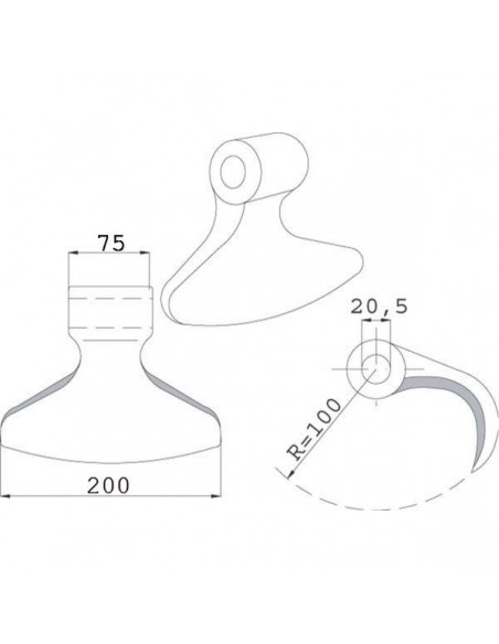 CK4705 - Martillo Perfect Adaptable Trituradora 20,5x200x74 mm. CK4705 - Martillo Perfect Adaptable Trituradora 20,5x200x74 mm.