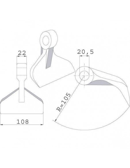 CK4750 - Martillo Perfect Adaptable Trituradora 20,5x110x22 mm.