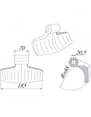 CK1510 - Martillo Cabe Adaptable Trituradora 20,5x195x70 mm. CK1510 - Martillo Cabe Adaptable Trituradora 20,5x195x70 mm.