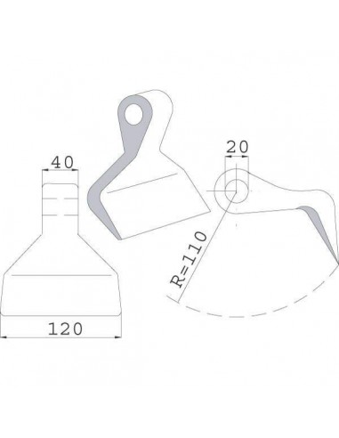 CK1530 - Martillo Cabe Adaptable Trituradora 20x120x40 mm. CK1530 - Martillo Cabe Adaptable Trituradora 20x120x40 mm.