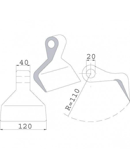 CK1530 - Martillo Cabe Adaptable Trituradora 20x120x40 mm. CK1530 - Martillo Cabe Adaptable Trituradora 20x120x40 mm.