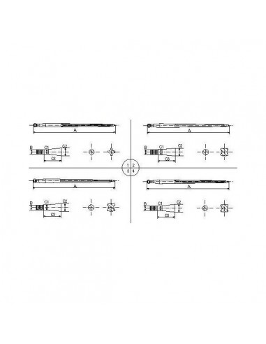 RT3GP - Púa Alpaca  Recta 36x1000mm. 