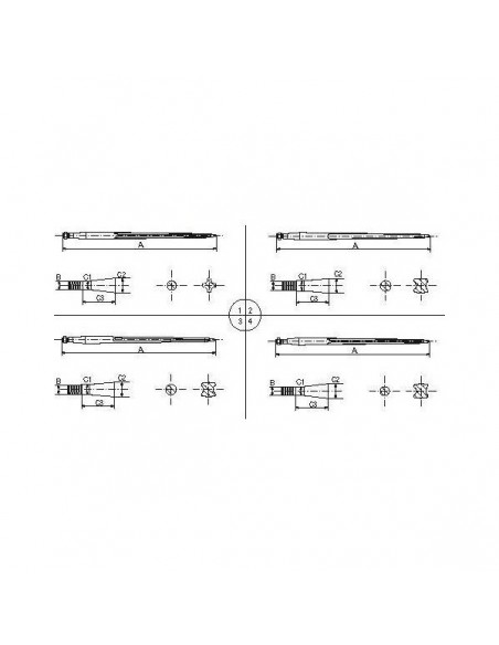 RT3GP - Púa Alpaca  Recta 36x1000mm. 