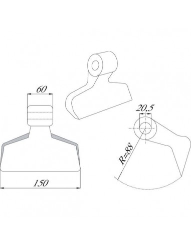 CK3030 - Martillo Humus Adaptable Trituradora 20,5x150x60 mm. CK3030 - Martillo Humus Adaptable Trituradora 20,5x150x60 mm.