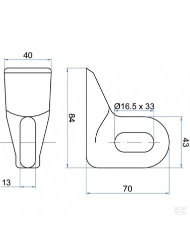 CK2900 - Martillo Bomford Trituradora 84x70x13 mm.